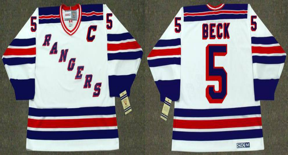 2019 Men New York Rangers 5 Beck white CCM NHL jerseys